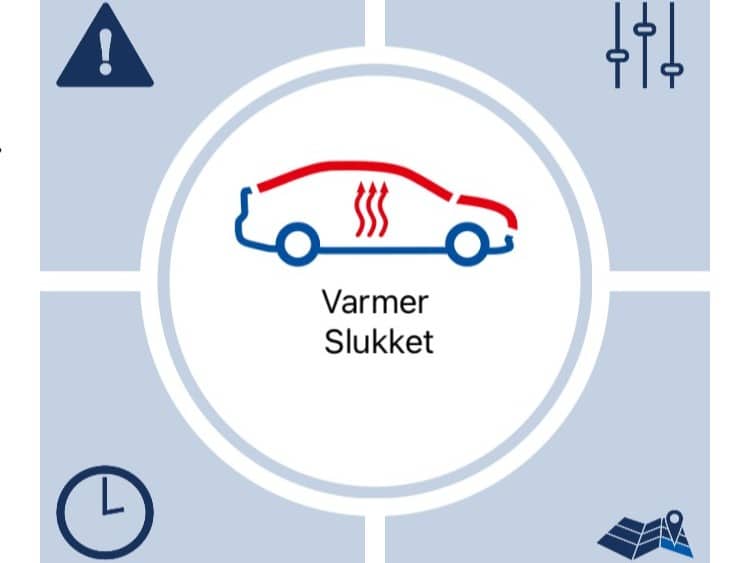 Webasto ThermoConnect app på smartphone, der viser varmen er slukket