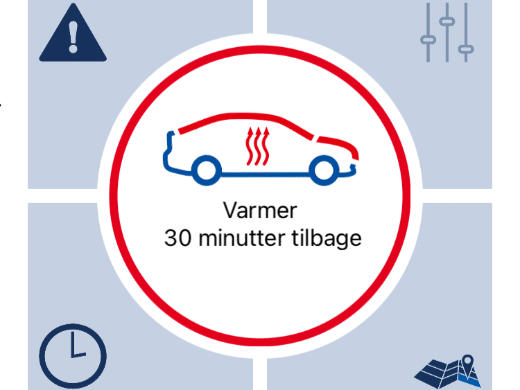Webasto ThermoConnect app på smartphone, der viser varmen er tændt