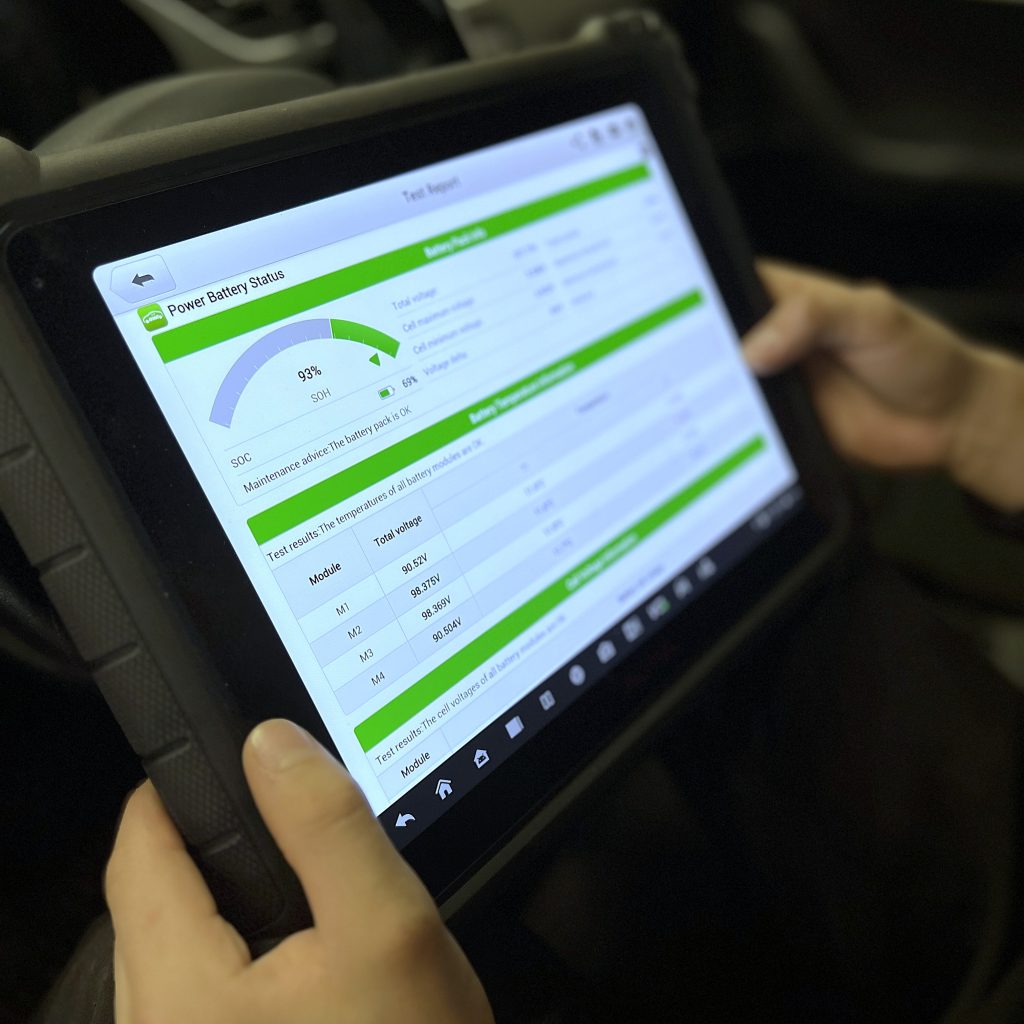 Batteritest af elbil 1 SoH batteritest af elbil hos Freck Autoteknik i Slagelse